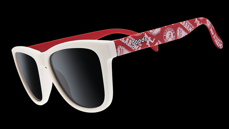 University of Alabama red and white goodr sunglasses