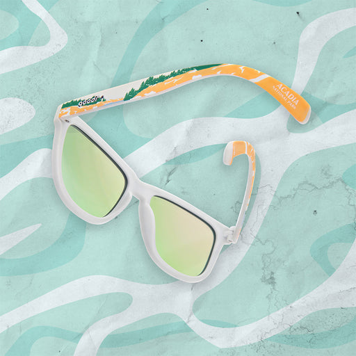Acadia | White with forest print frames | National Parks Foundation charity sunglasses | goodr OG sunglasses