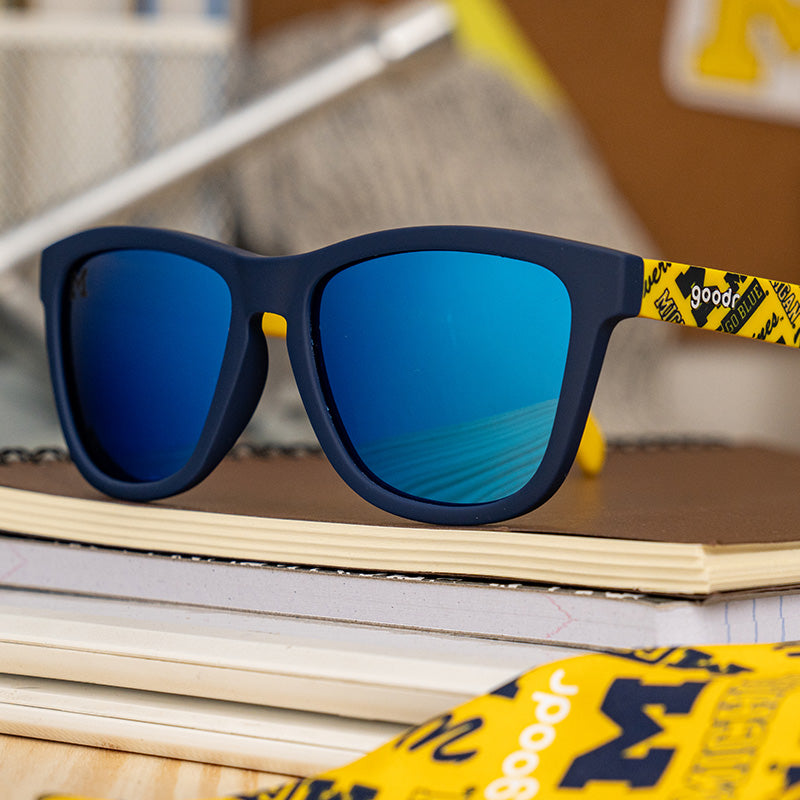University of Michigan yellow and blue goodr sunglasses