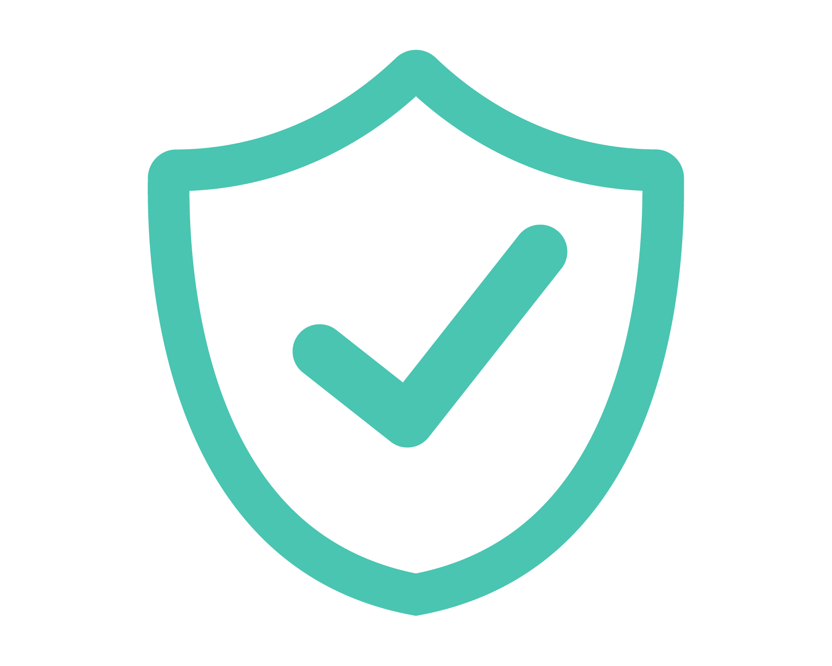 A checkmark icon in teal on a white background.