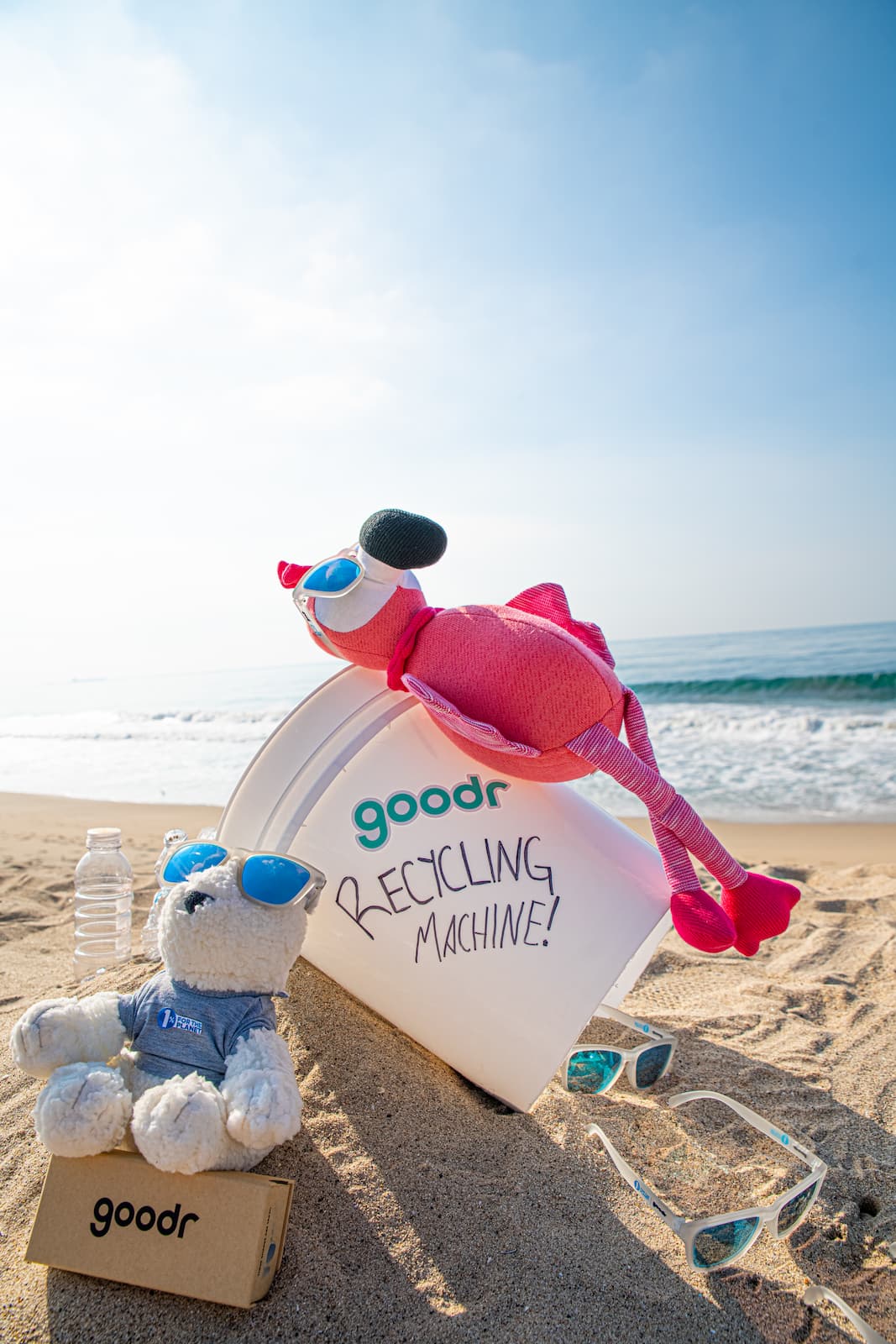 Carl wears goodr's These Shades are Trash, made from all recycled plastic